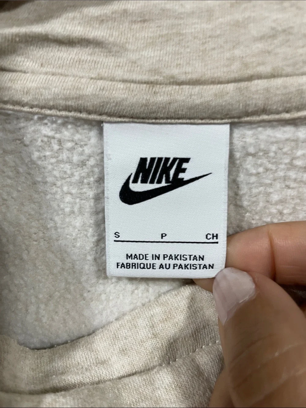 Nike Women's Beige Funnel Neck Pullover Hoodie
